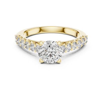 14K White Gold Round Lab-Grown Diamond Drop Ring for Women Office Wear Pure Carat