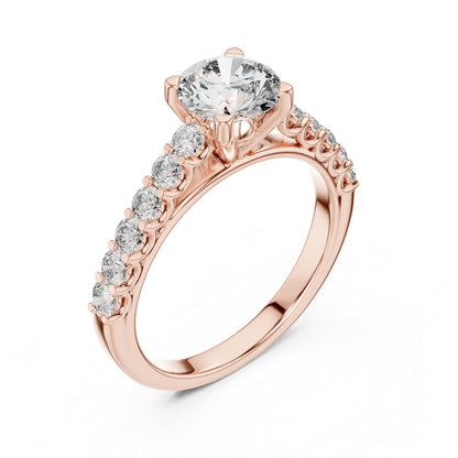 14K White Gold Round Lab-Grown Diamond Drop Ring for Women Office Wear Pure Carat