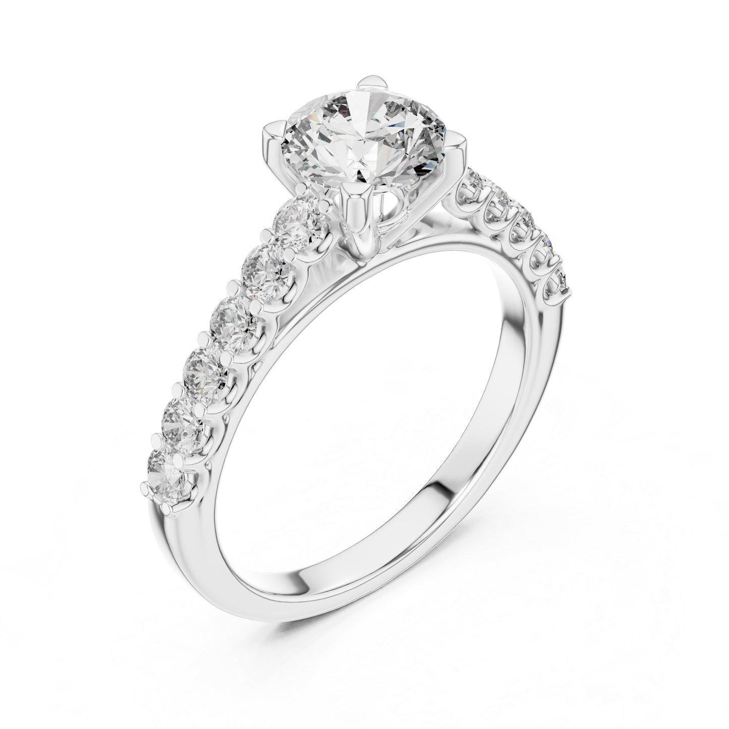 14K White Gold Round Lab-Grown Diamond Drop Ring for Women Office Wear Pure Carat