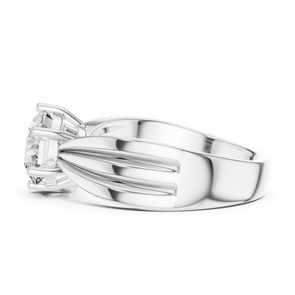 14K Yellow Gold Round Lab-Grown Diamond Party Wear Ring – Pure Carat