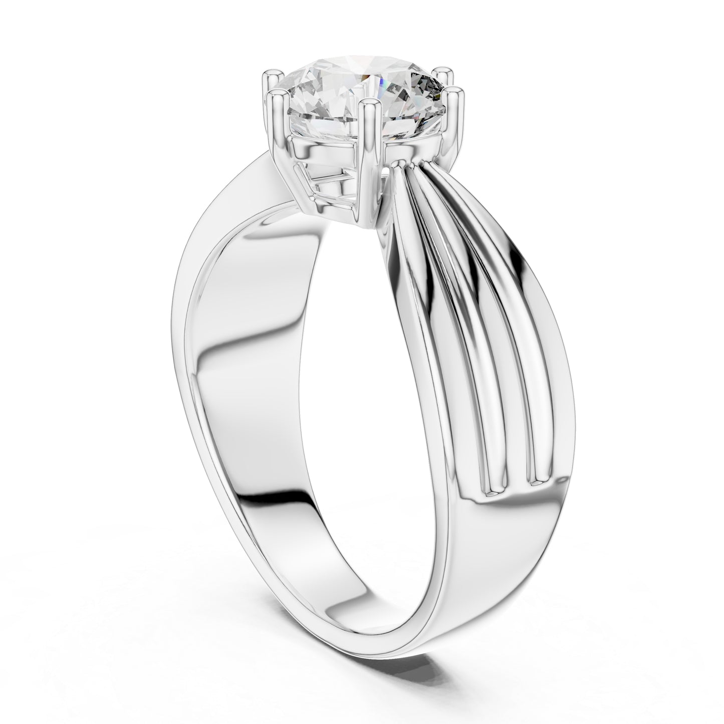 14K Yellow Gold Round Lab-Grown Diamond Party Wear Ring – Pure Carat