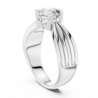 14K Yellow Gold Round Lab-Grown Diamond Party Wear Ring – Pure Carat
