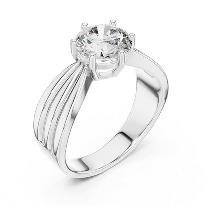 14K Yellow Gold Round Lab-Grown Diamond Party Wear Ring – Pure Carat