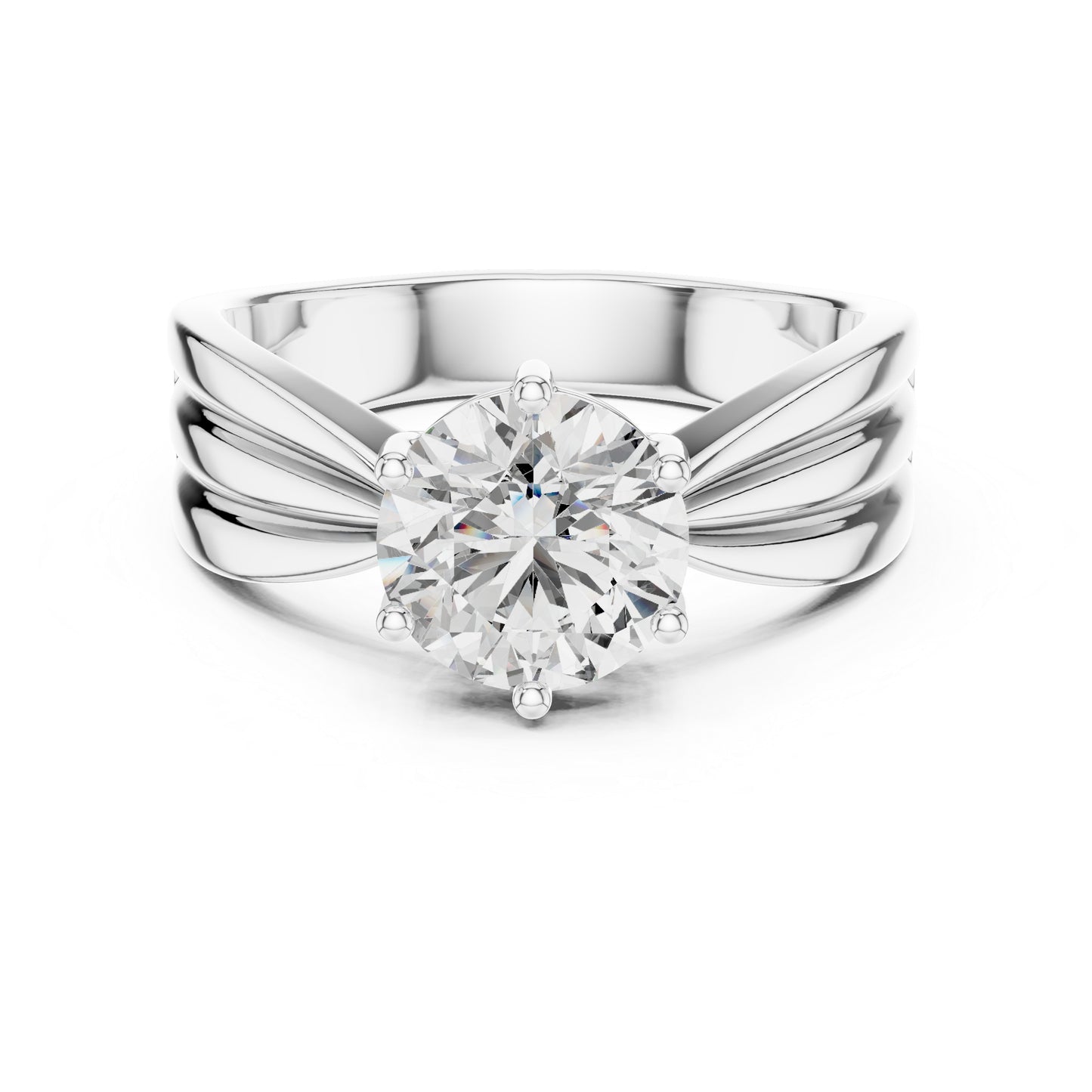 14K Yellow Gold Round Lab-Grown Diamond Party Wear Ring – Pure Carat