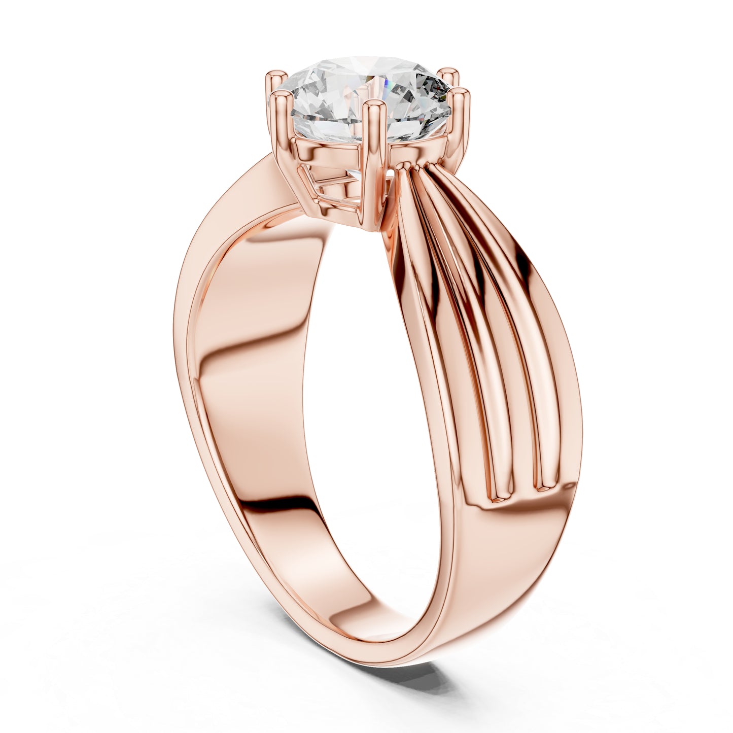 14K Yellow Gold Round Lab-Grown Diamond Party Wear Ring – Pure Carat