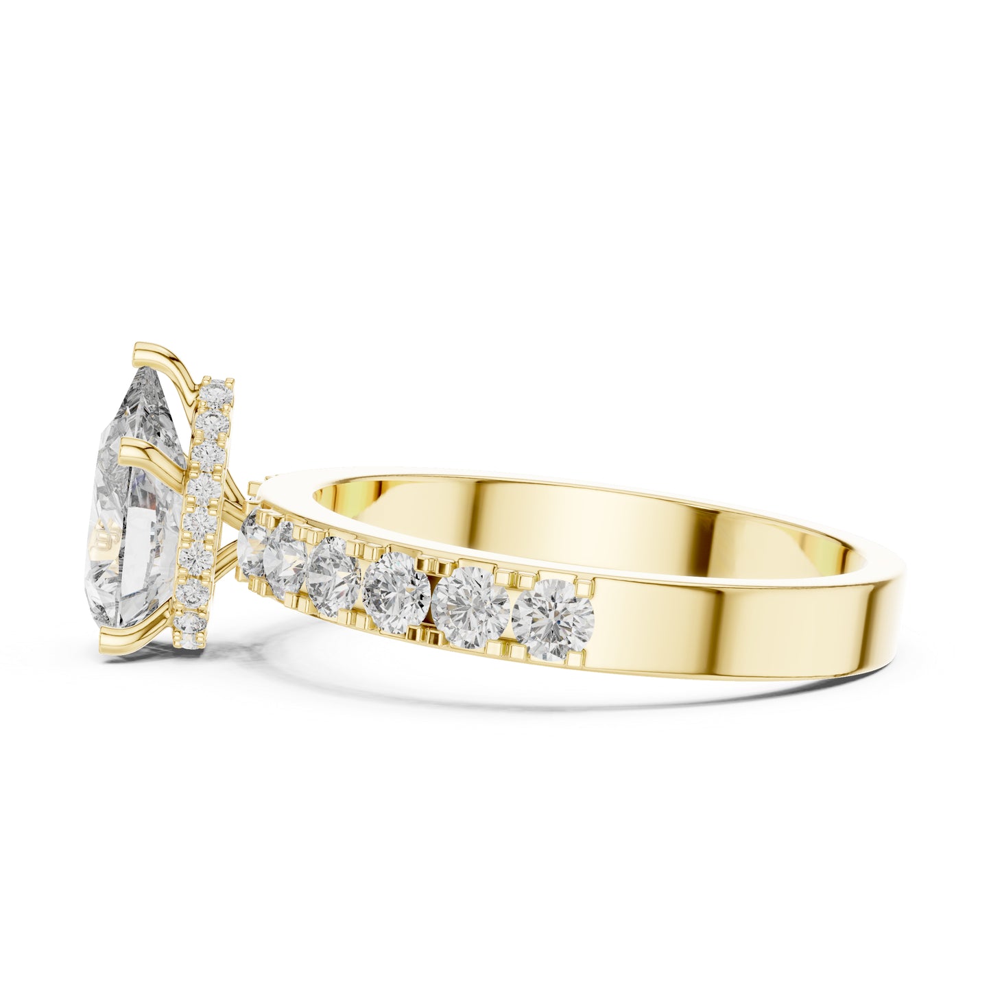 14K Rose Gold Pear & Round Lab-Grown Diamond Stud Ring for Women – Pure Carat