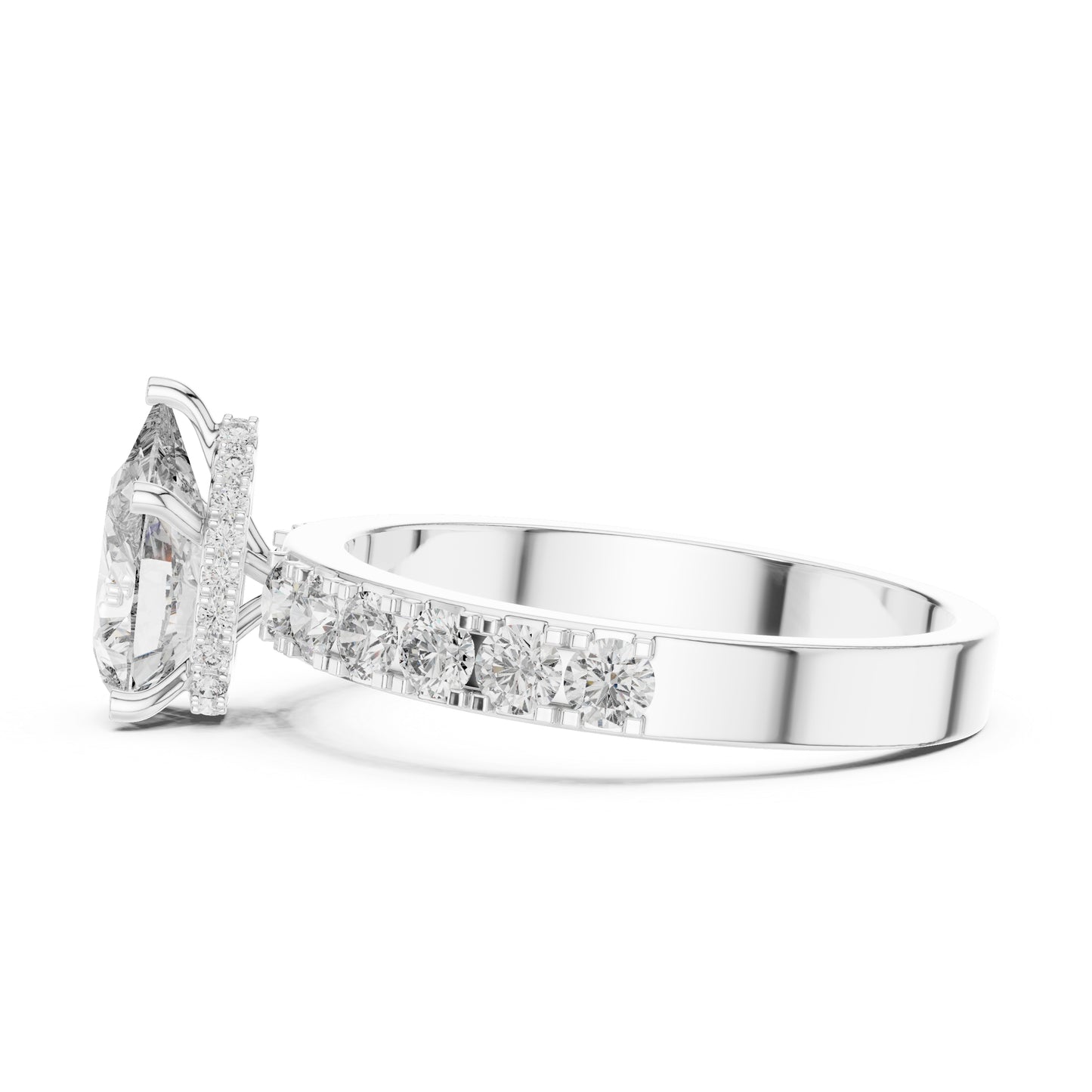 14K Rose Gold Pear & Round Lab-Grown Diamond Stud Ring for Women – Pure Carat