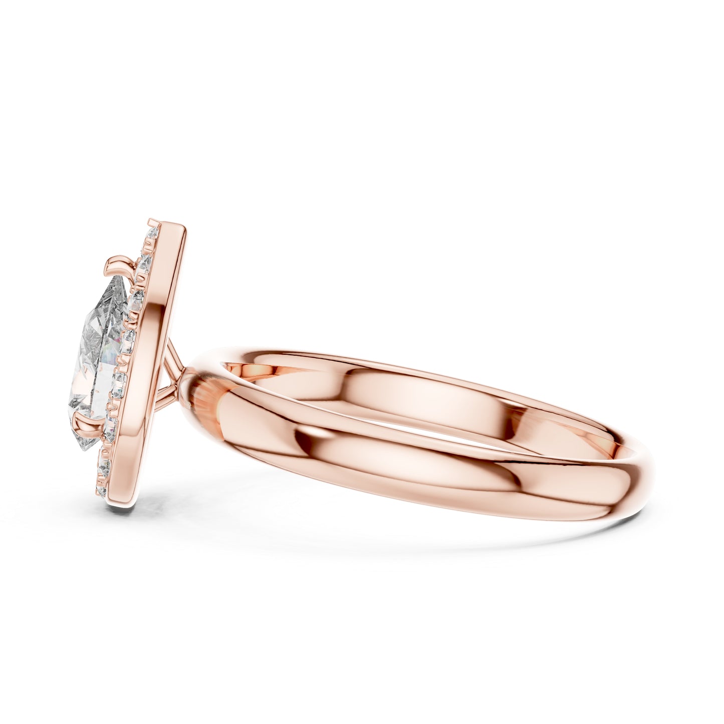 14K Yellow Gold Pear & Round Lab-Grown Diamond Wedding Ring – Pure Carat