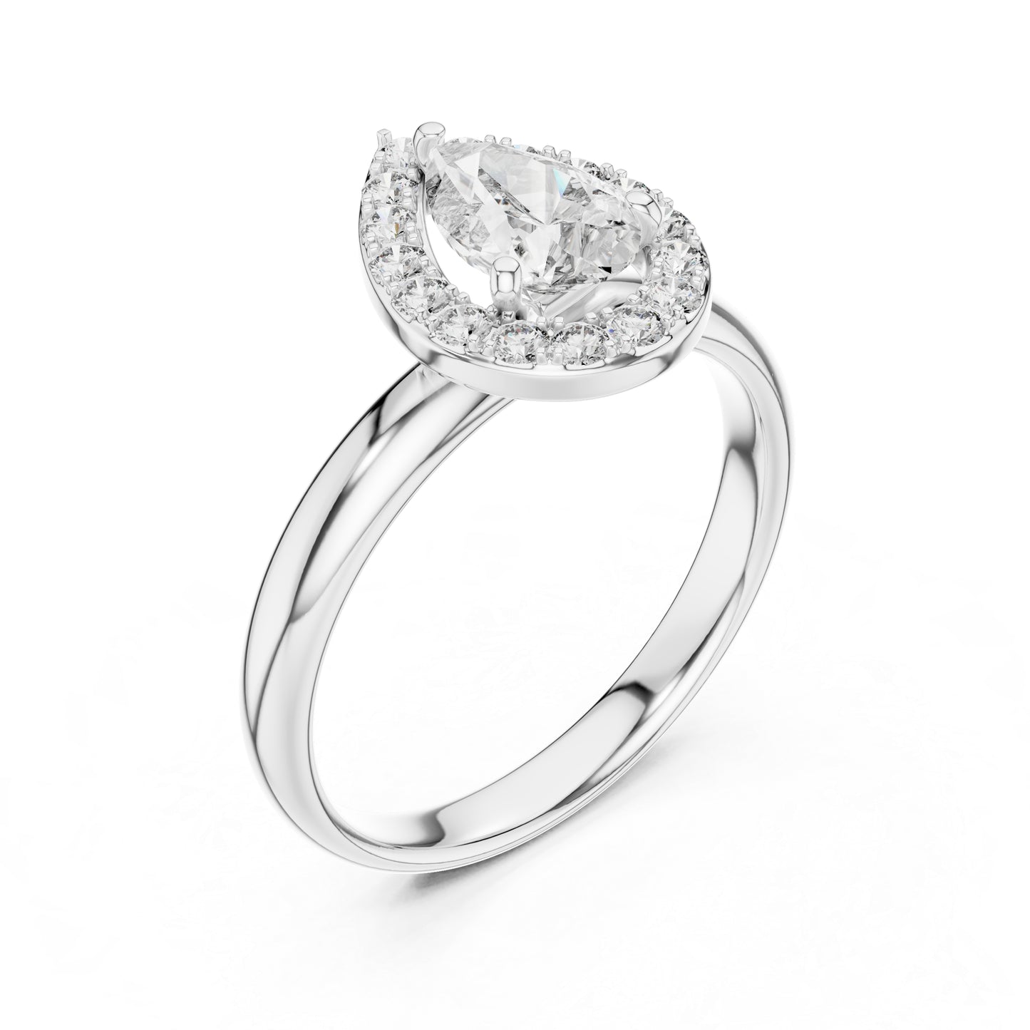 14K Yellow Gold Pear & Round Lab-Grown Diamond Wedding Ring – Pure Carat