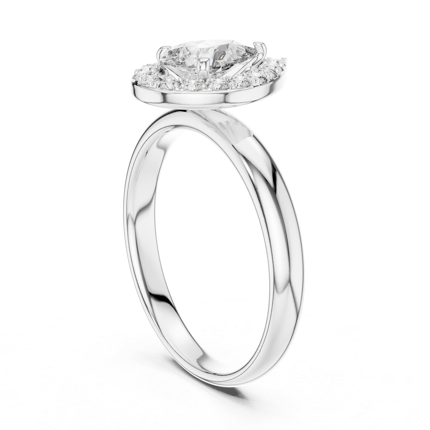 14K Yellow Gold Pear & Round Lab-Grown Diamond Wedding Ring – Pure Carat