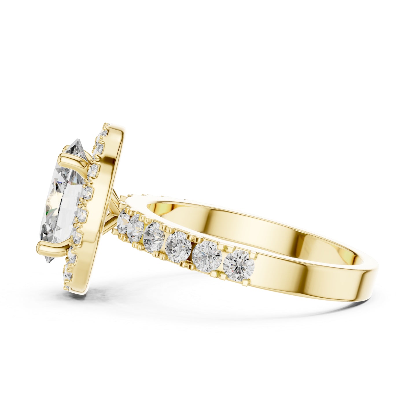 18K White Gold Oval & Round Diamond Drop Ring for Women Everyday Wear Pure Carat