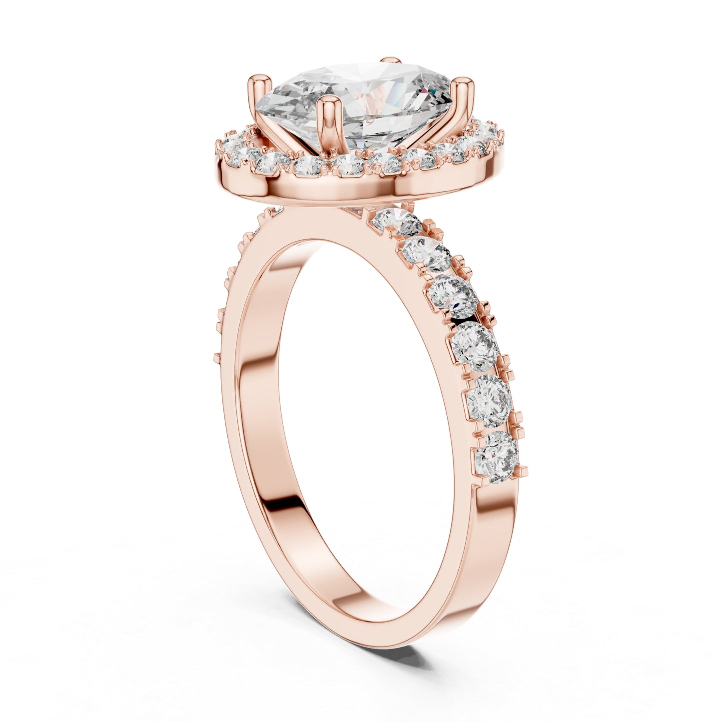 18K White Gold Oval & Round Diamond Drop Ring for Women Everyday Wear Pure Carat