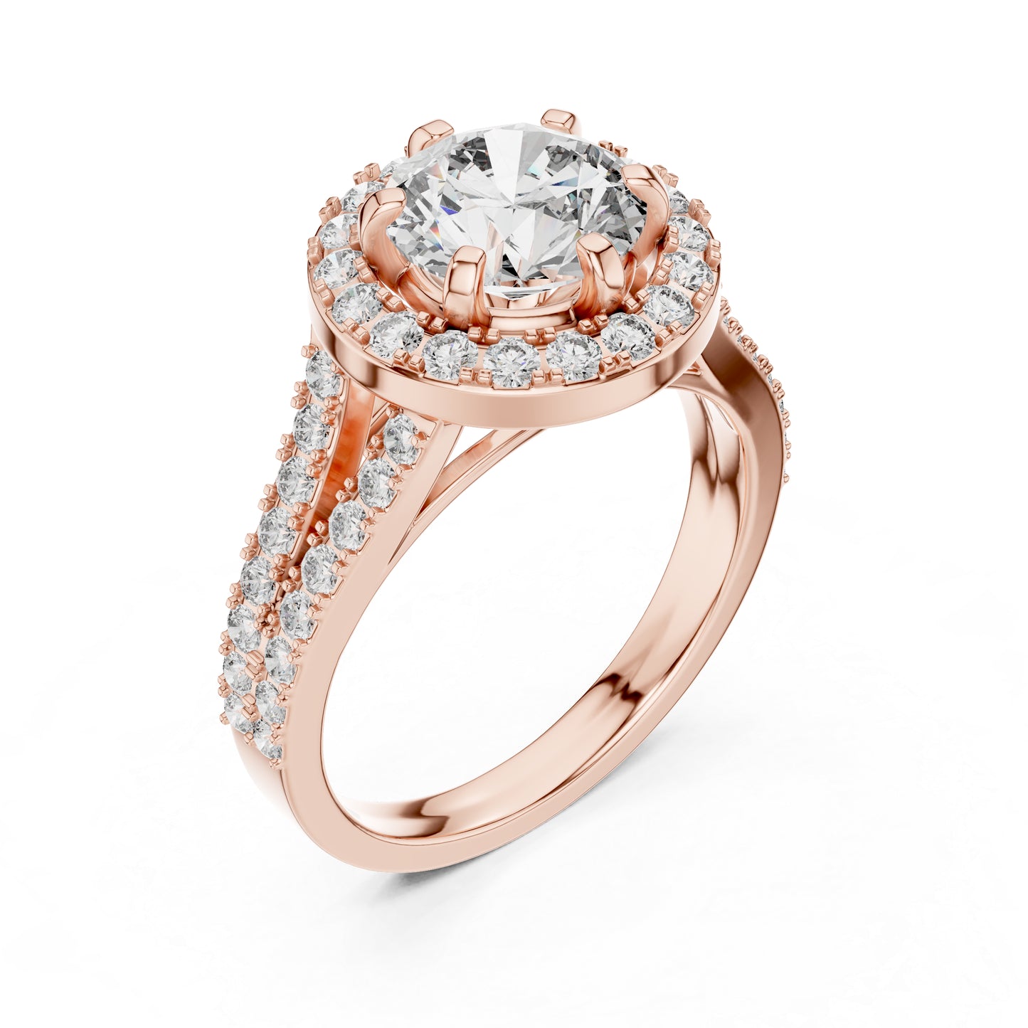 Round Lab-Grown Diamond Drop Ring in 18K Yellow Gold for Women - Pure Carat