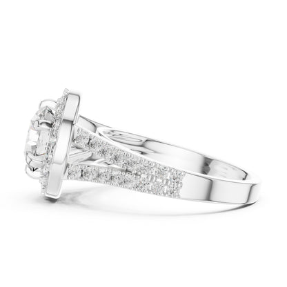 Round Lab-Grown Diamond Drop Ring in 18K Yellow Gold for Women - Pure Carat