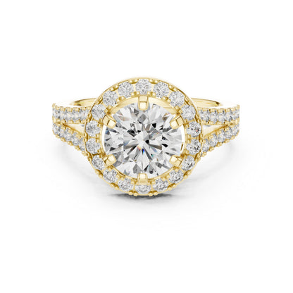 Round Lab-Grown Diamond Drop Ring in 18K Yellow Gold for Women - Pure Carat