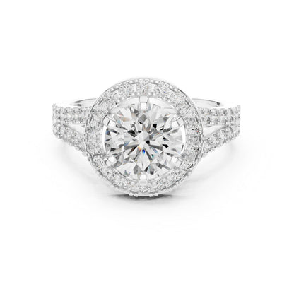 Round Lab-Grown Diamond Drop Ring in 18K Yellow Gold for Women - Pure Carat