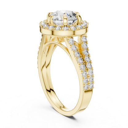 Round Lab-Grown Diamond Drop Ring in 18K Yellow Gold for Women - Pure Carat
