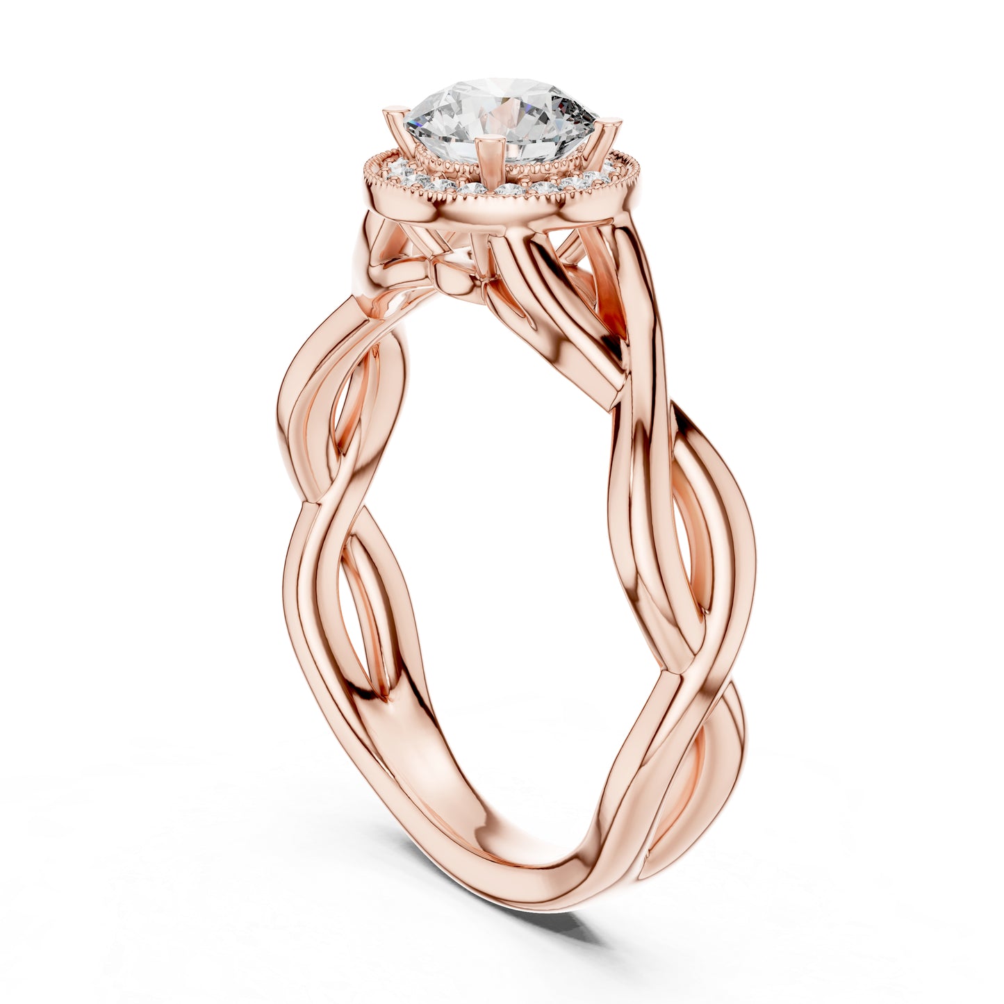 Round Lab-Grown Diamond Ring in 14K White Gold for Women - Pure Carat