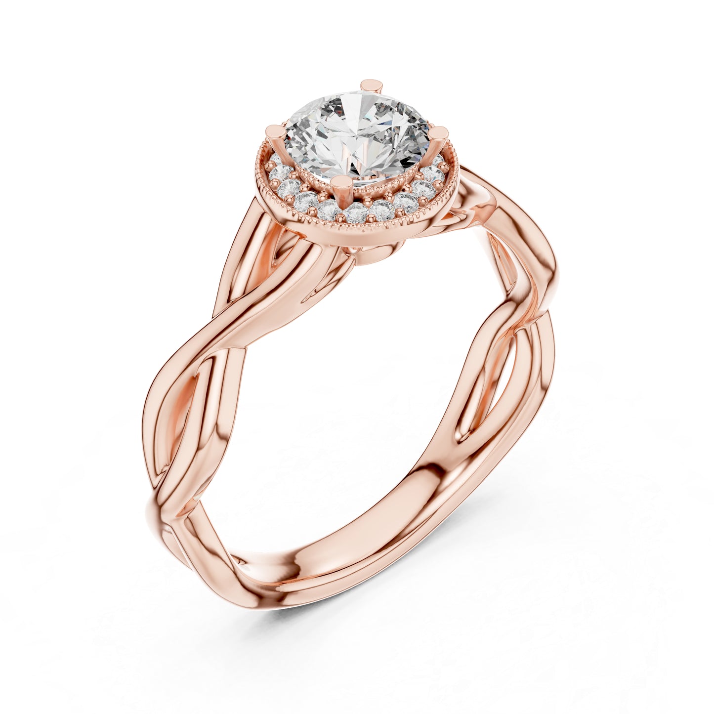 Round Lab-Grown Diamond Ring in 14K White Gold for Women - Pure Carat