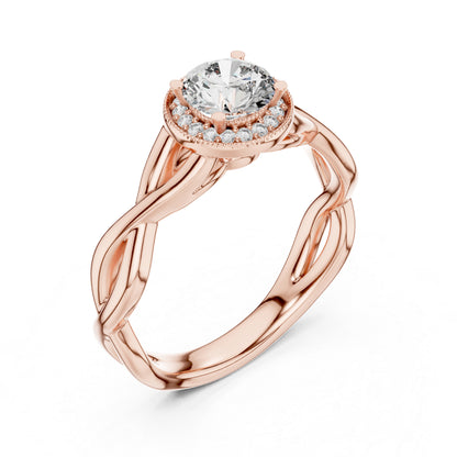 Round Lab-Grown Diamond Ring in 14K White Gold for Women - Pure Carat