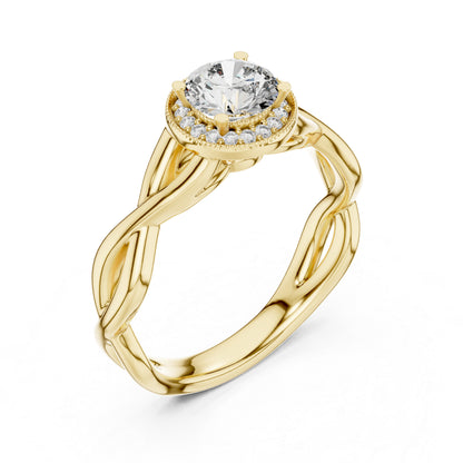 Round Lab-Grown Diamond Ring in 14K White Gold for Women - Pure Carat