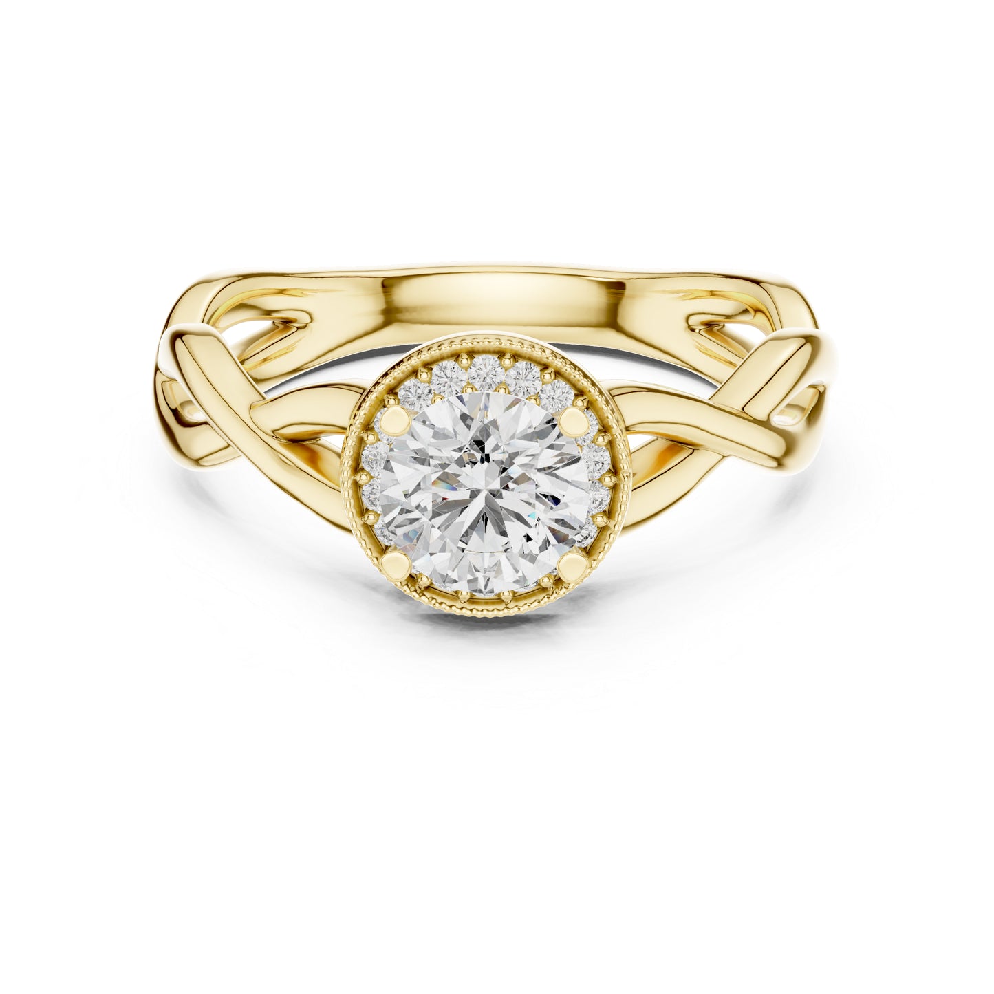 Round Lab-Grown Diamond Ring in 14K White Gold for Women - Pure Carat