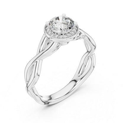 Round Lab-Grown Diamond Ring in 14K White Gold for Women - Pure Carat