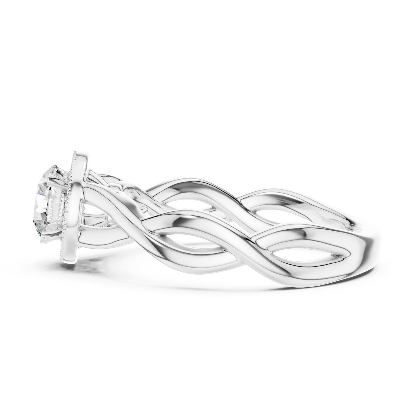 Round Lab-Grown Diamond Ring in 14K White Gold for Women - Pure Carat
