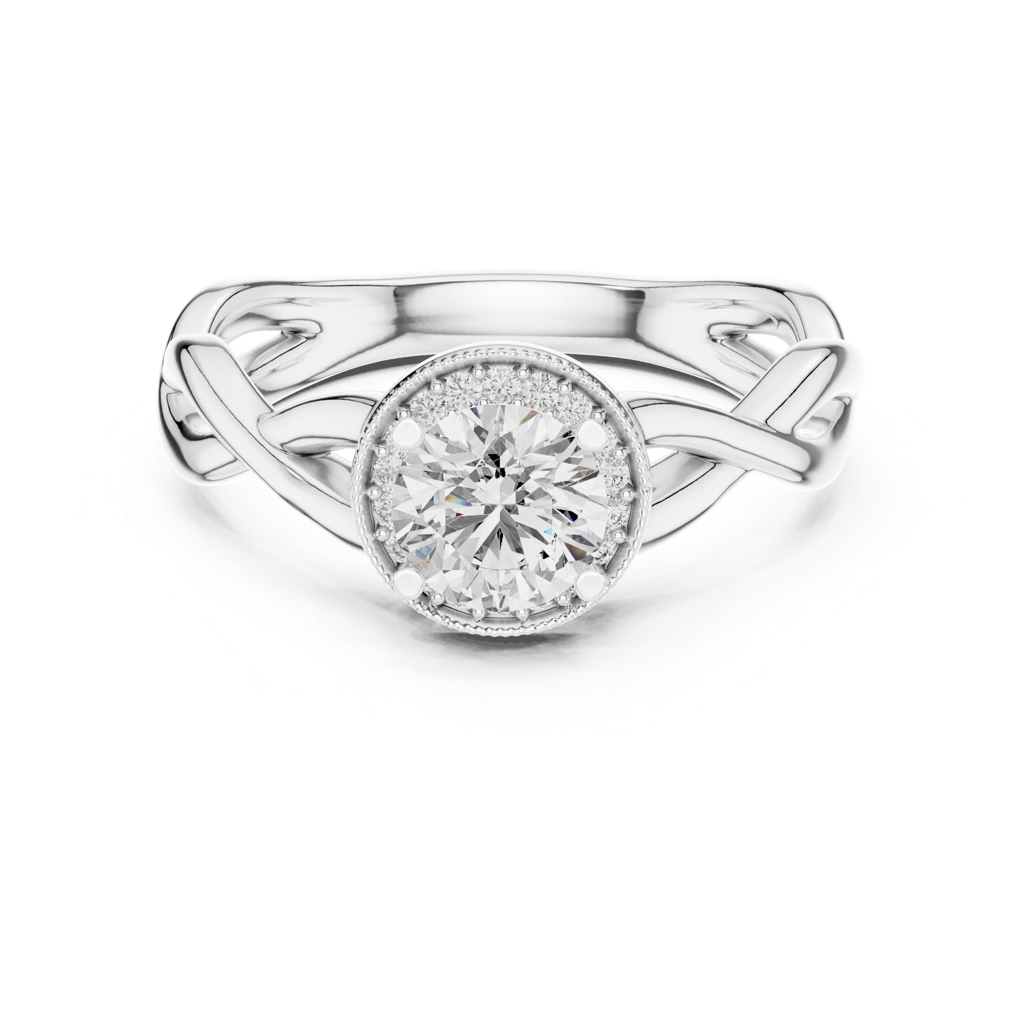 Round Lab-Grown Diamond Ring in 14K White Gold for Women - Pure Carat