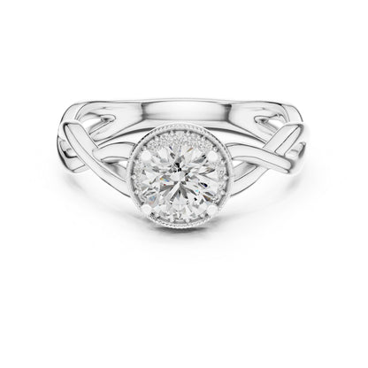 Round Lab-Grown Diamond Ring in 14K White Gold for Women - Pure Carat