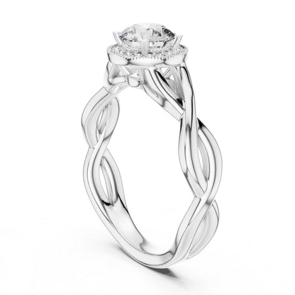 Round Lab-Grown Diamond Ring in 14K White Gold for Women - Pure Carat