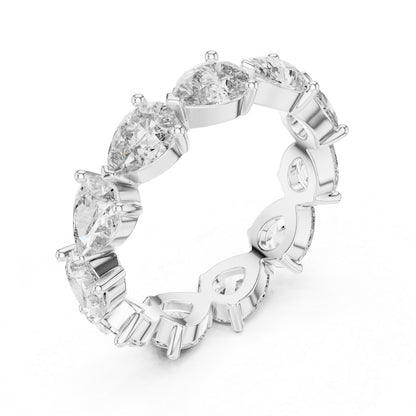 Pear Cut Lab-Grown Diamond Ring in 18K White Gold – Pure Carat