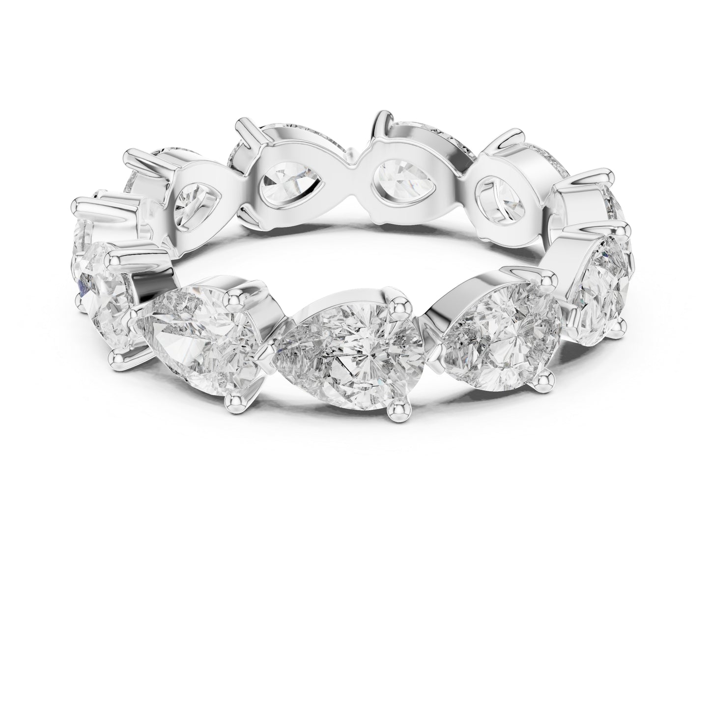 Pear Cut Lab-Grown Diamond Ring in 18K White Gold – Pure Carat