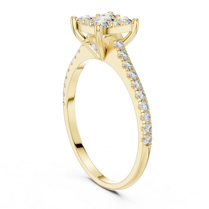 Pure Carat 14K Yellow Gold Ring with Round Lab-Grown Diamond – Women’s Office Jewellery
