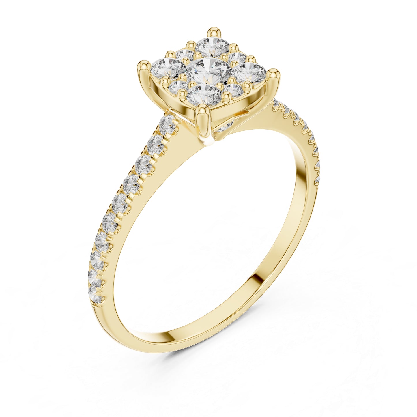 Pure Carat 14K Yellow Gold Ring with Round Lab-Grown Diamond – Women’s Office Jewellery