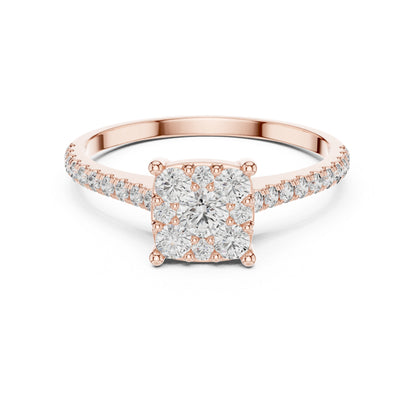 Pure Carat 14K Yellow Gold Ring with Round Lab-Grown Diamond – Women’s Office Jewellery