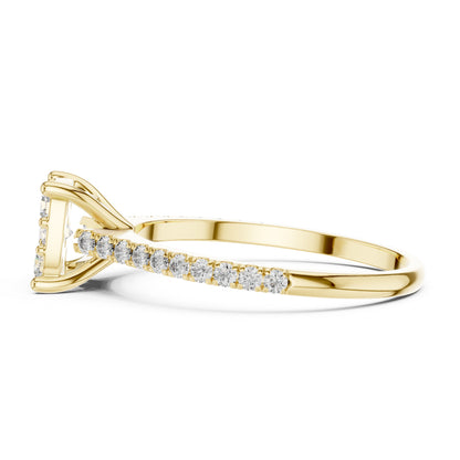 Pure Carat 14K Yellow Gold Ring with Round Lab-Grown Diamond – Women’s Office Jewellery