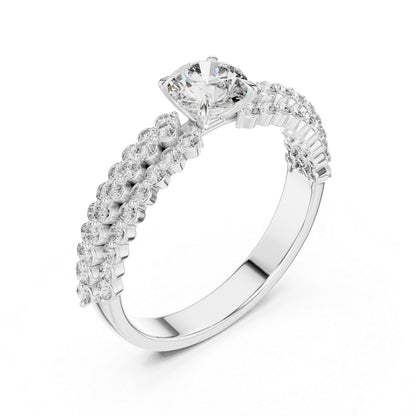 18K White Gold Round Lab-Grown Diamond Ring for Women – Wedding Collection - Pure Carat