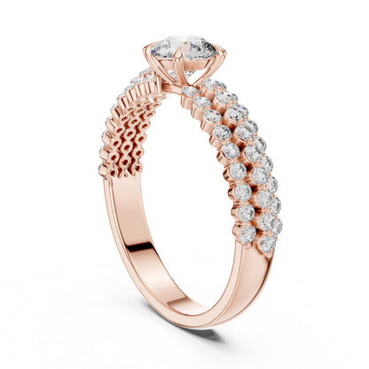 18K White Gold Round Lab-Grown Diamond Ring for Women – Wedding Collection - Pure Carat