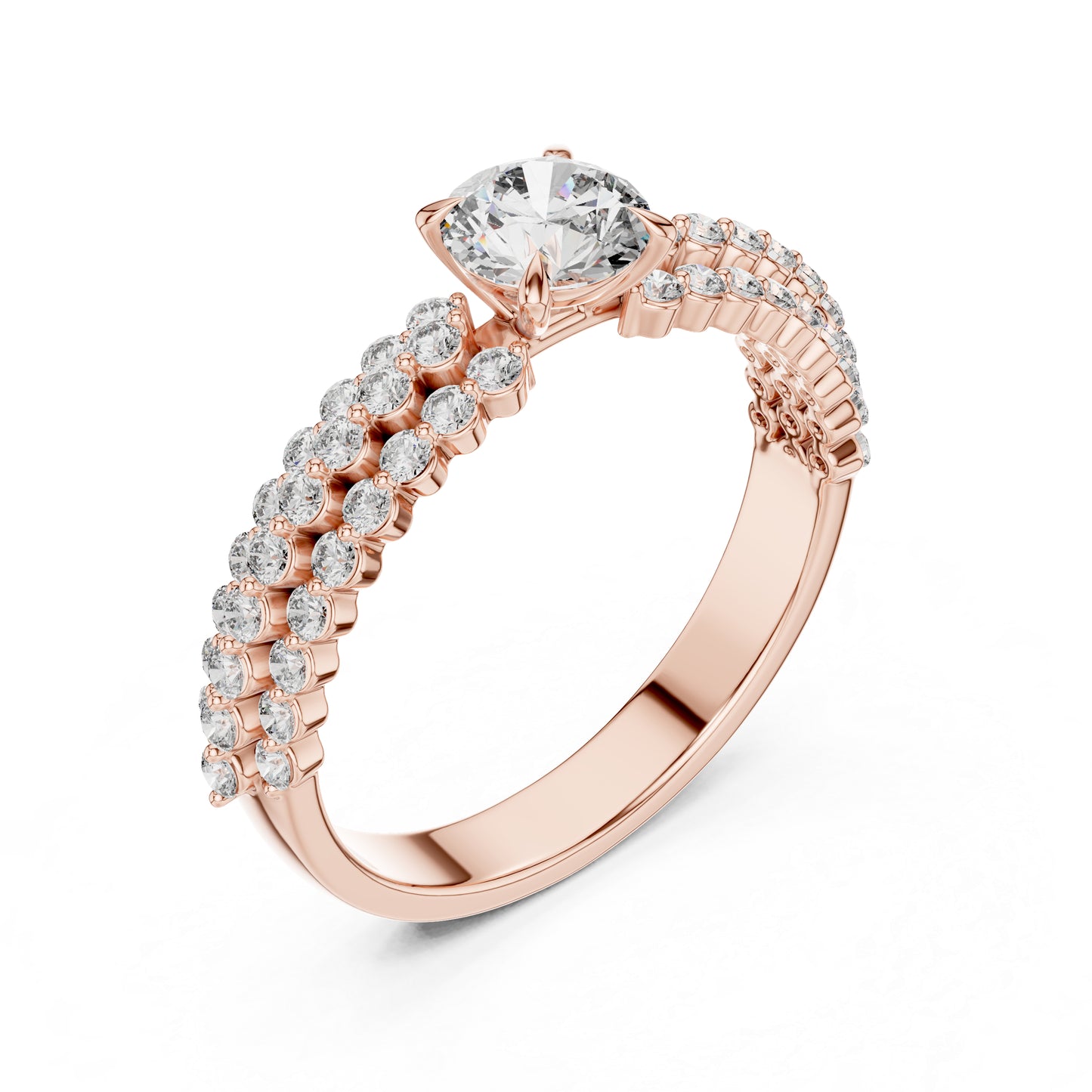 18K White Gold Round Lab-Grown Diamond Ring for Women – Wedding Collection - Pure Carat