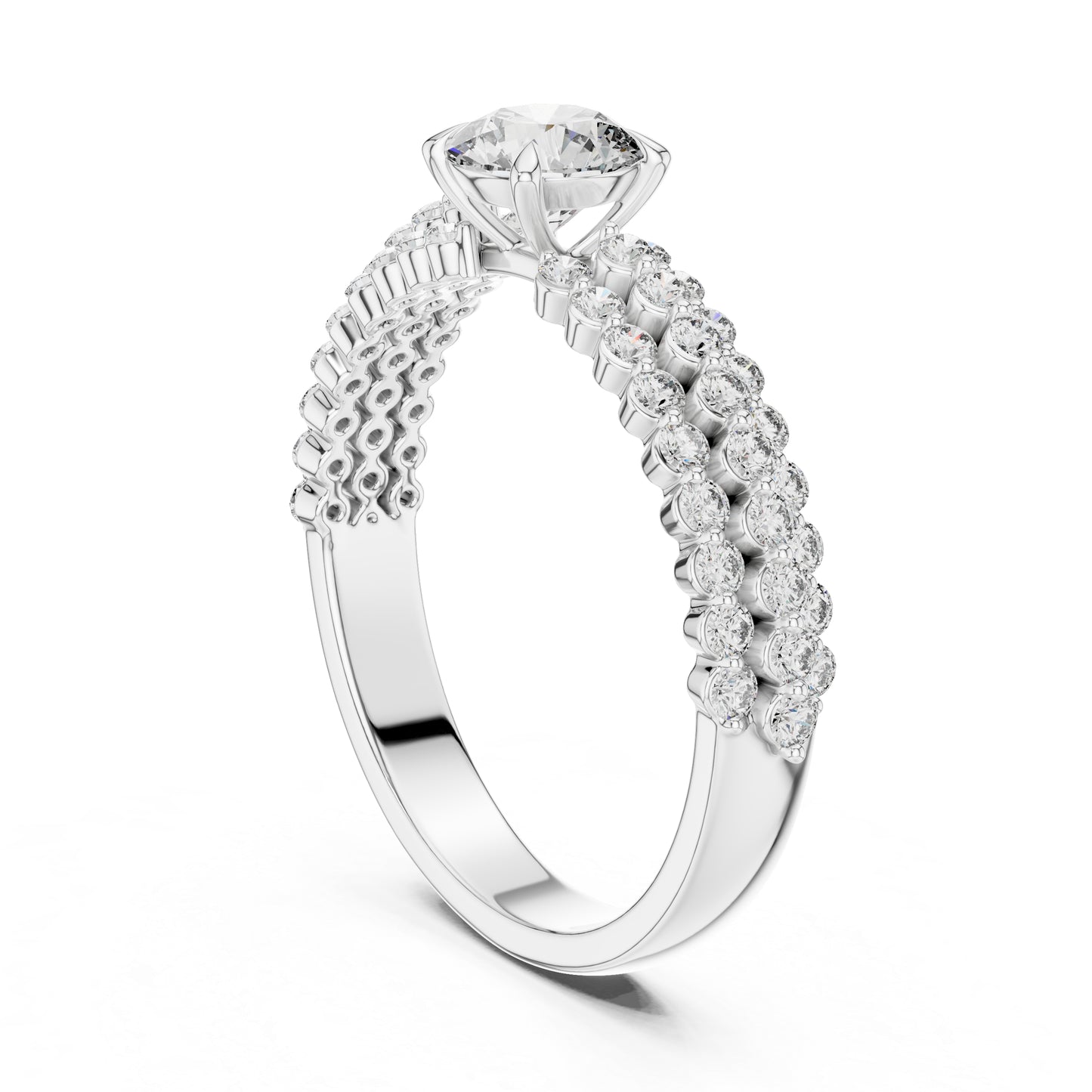 18K White Gold Round Lab-Grown Diamond Ring for Women – Wedding Collection - Pure Carat