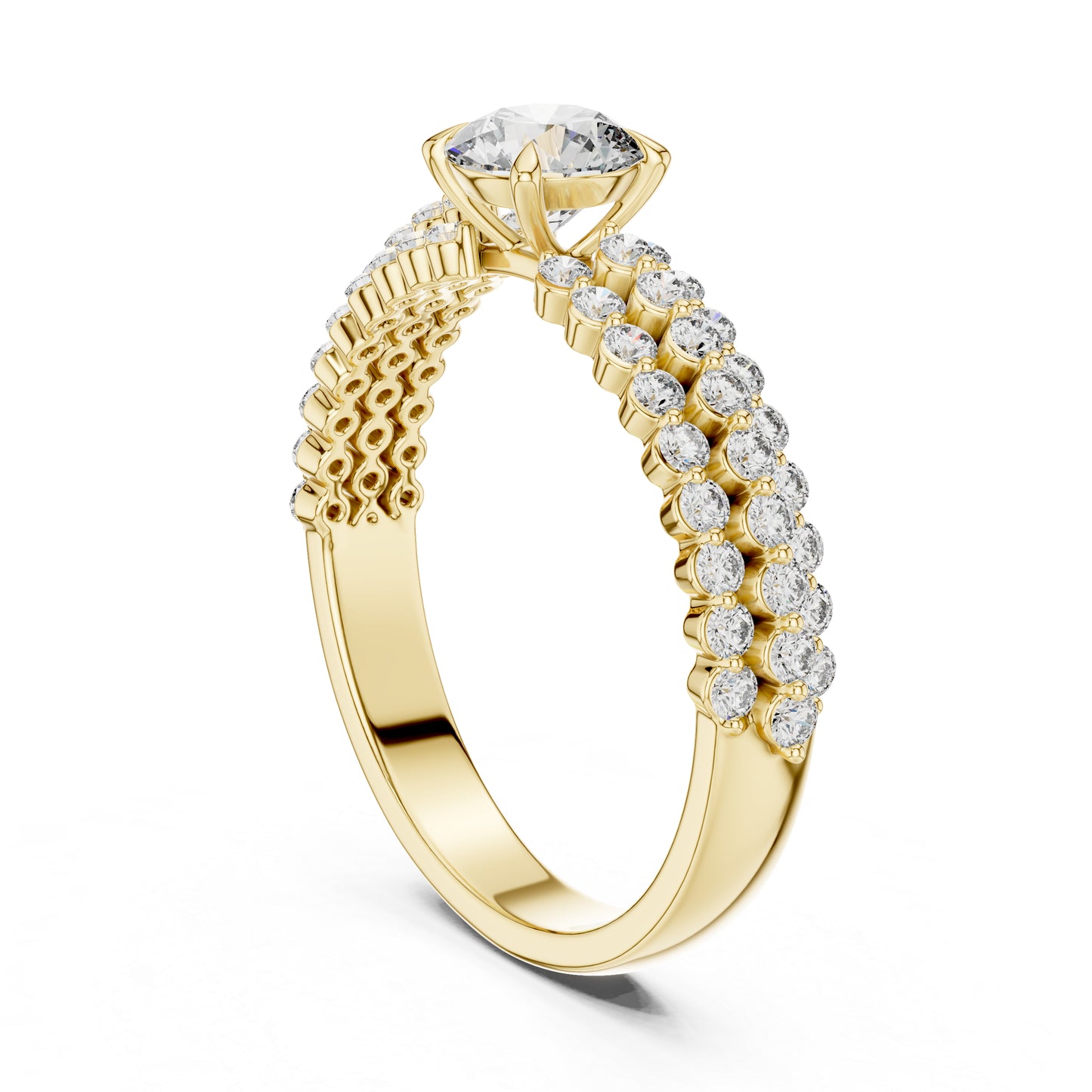 18K White Gold Round Lab-Grown Diamond Ring for Women – Wedding Collection - Pure Carat
