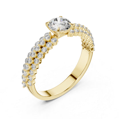 18K White Gold Round Lab-Grown Diamond Ring for Women – Wedding Collection - Pure Carat
