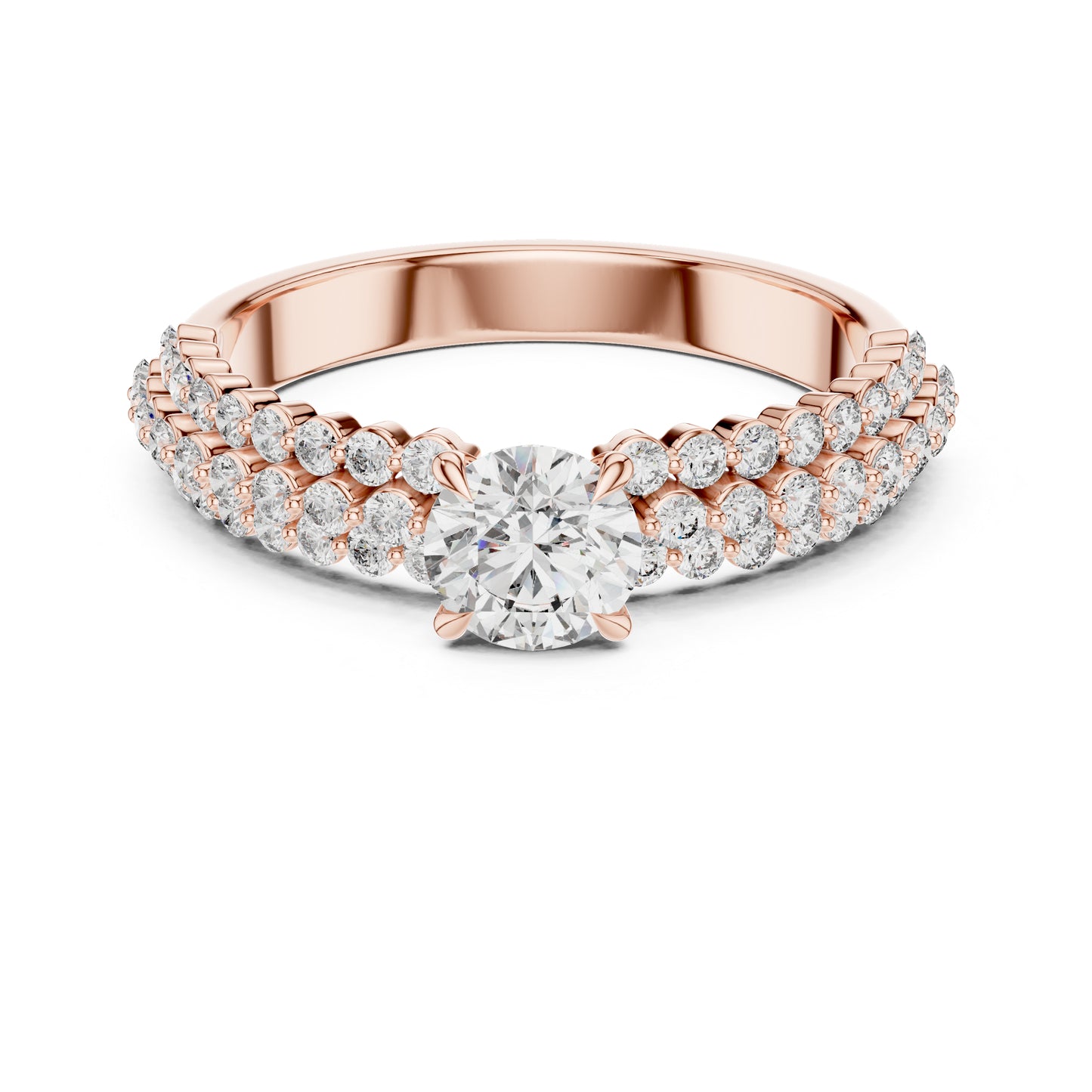 18K White Gold Round Lab-Grown Diamond Ring for Women – Wedding Collection - Pure Carat