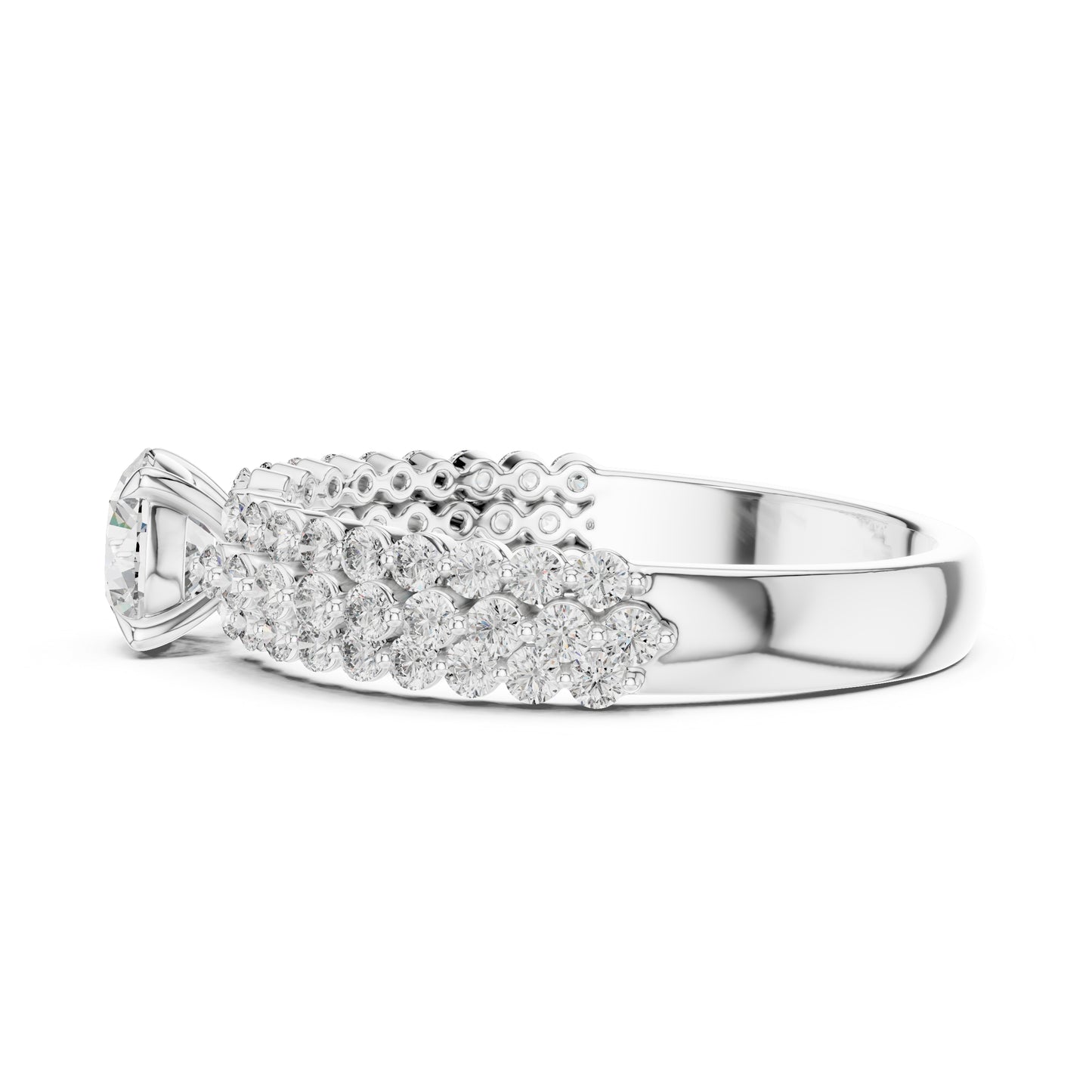 18K White Gold Round Lab-Grown Diamond Ring for Women – Wedding Collection - Pure Carat