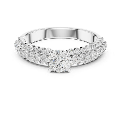 18K White Gold Round Lab-Grown Diamond Ring for Women – Wedding Collection - Pure Carat