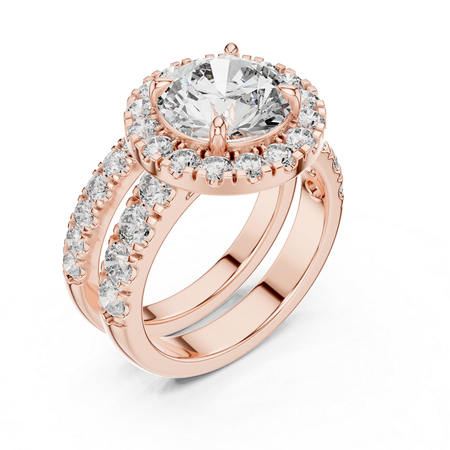 Round Lab-Grown Diamond Engagement Ring in 18K Rose Gold for Women – Pure Carat