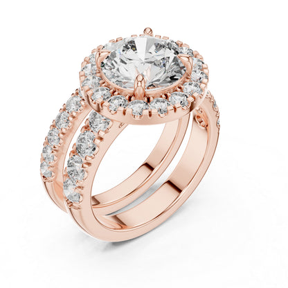 Round Lab-Grown Diamond Engagement Ring in 18K Rose Gold for Women – Pure Carat