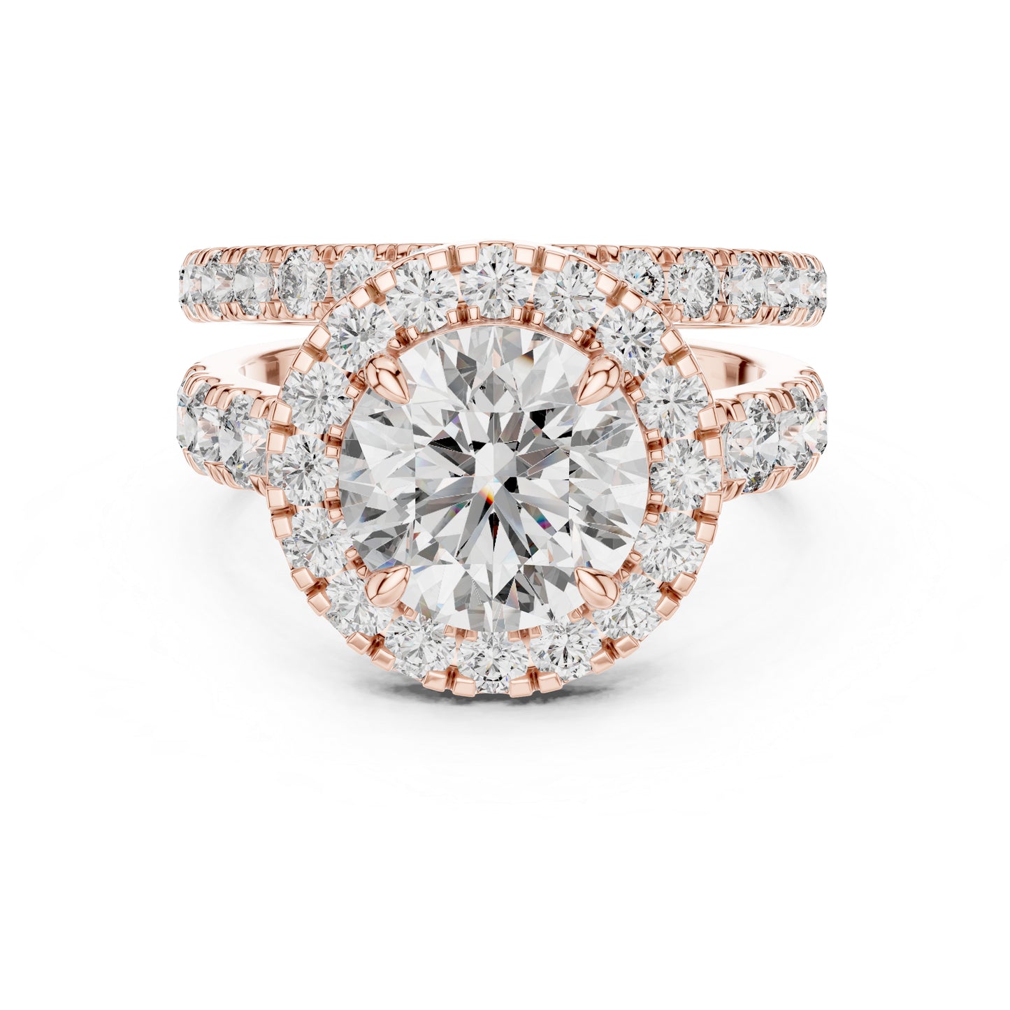 Round Lab-Grown Diamond Engagement Ring in 18K Rose Gold for Women – Pure Carat