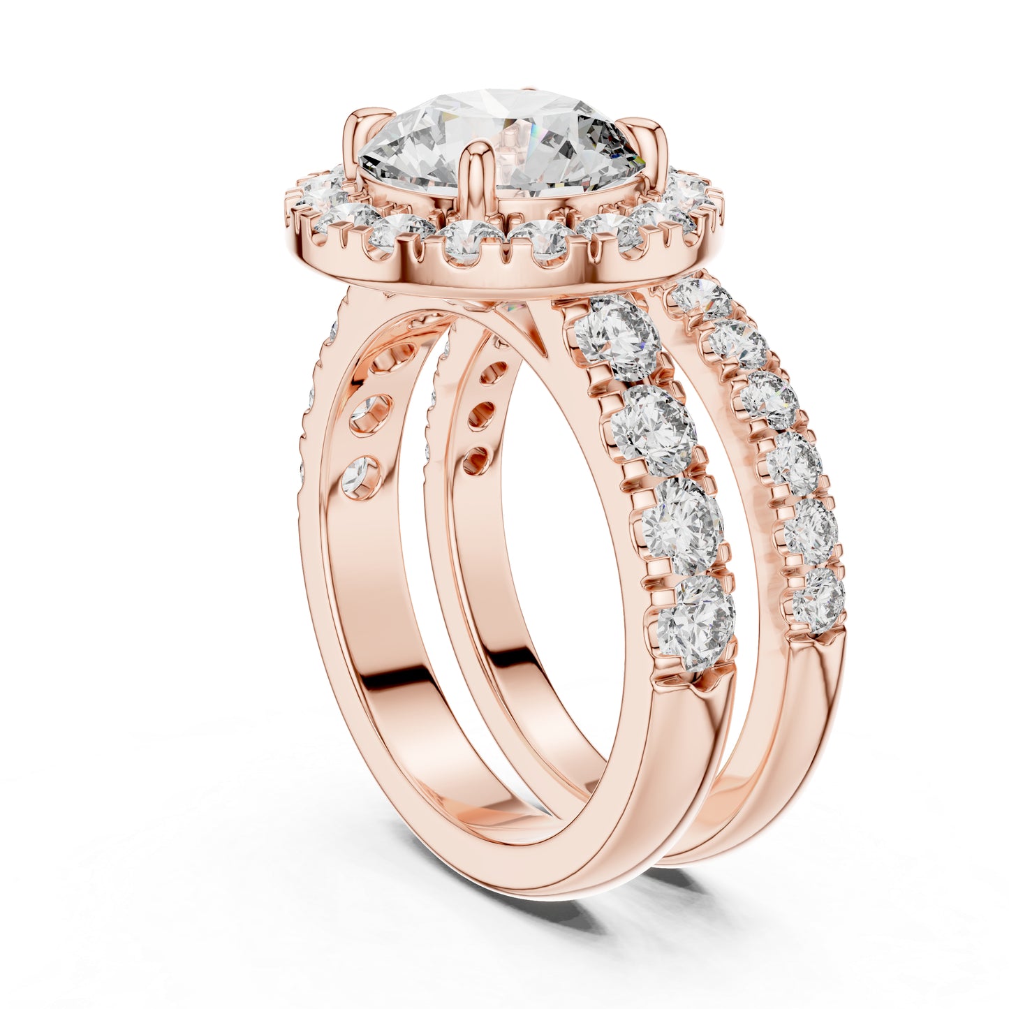 Round Lab-Grown Diamond Engagement Ring in 18K Rose Gold for Women – Pure Carat